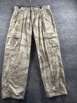 Men's 34x30 Gray Camo Cargo Pants Cotton Military Style Utility Pockets