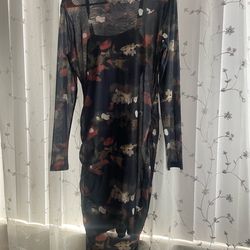 2 sleeves mesh dresses