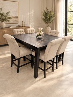 7pc Counter Height Set đź–¤ Antique Black Finish
