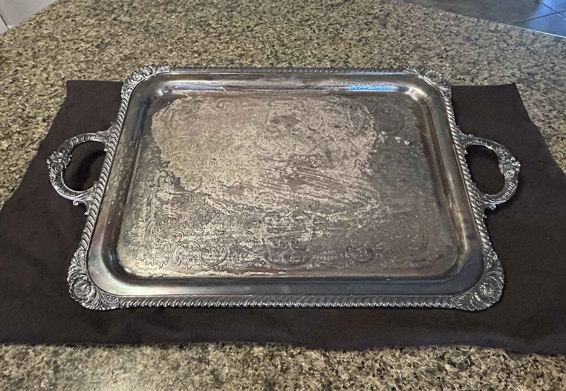 Winthrop Silver Plated Tray 24 X 14 Inches