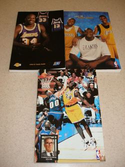 Three LA Lakers Media Guide Kobe Rookie