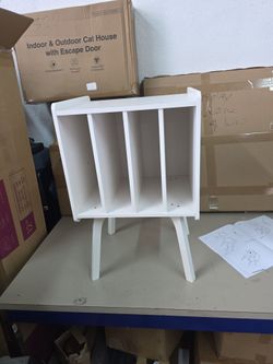 Record Player stand  vinyl Record storage table with 4 cabinet up to 100 albums