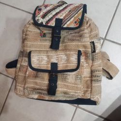 Catori Beige Hippie Festival Flap Backpack