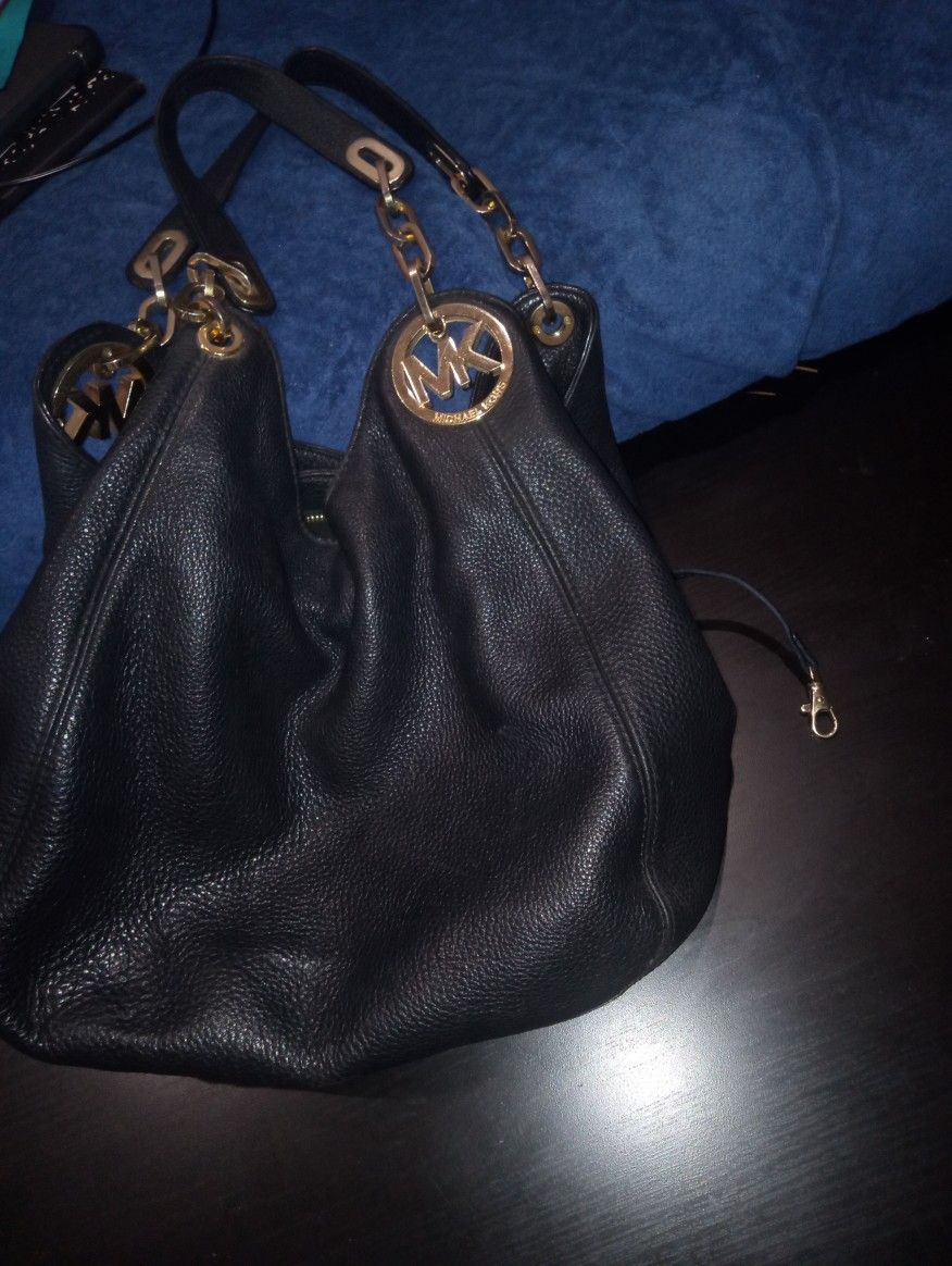 Large Michael Kors Black Purse In Good Condition