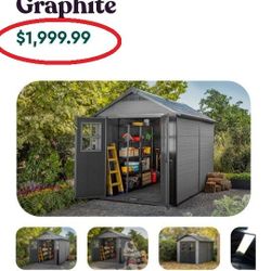 Keter Newton 7.5x11 Storage Shed - Graphite

Very Large, Online $2000