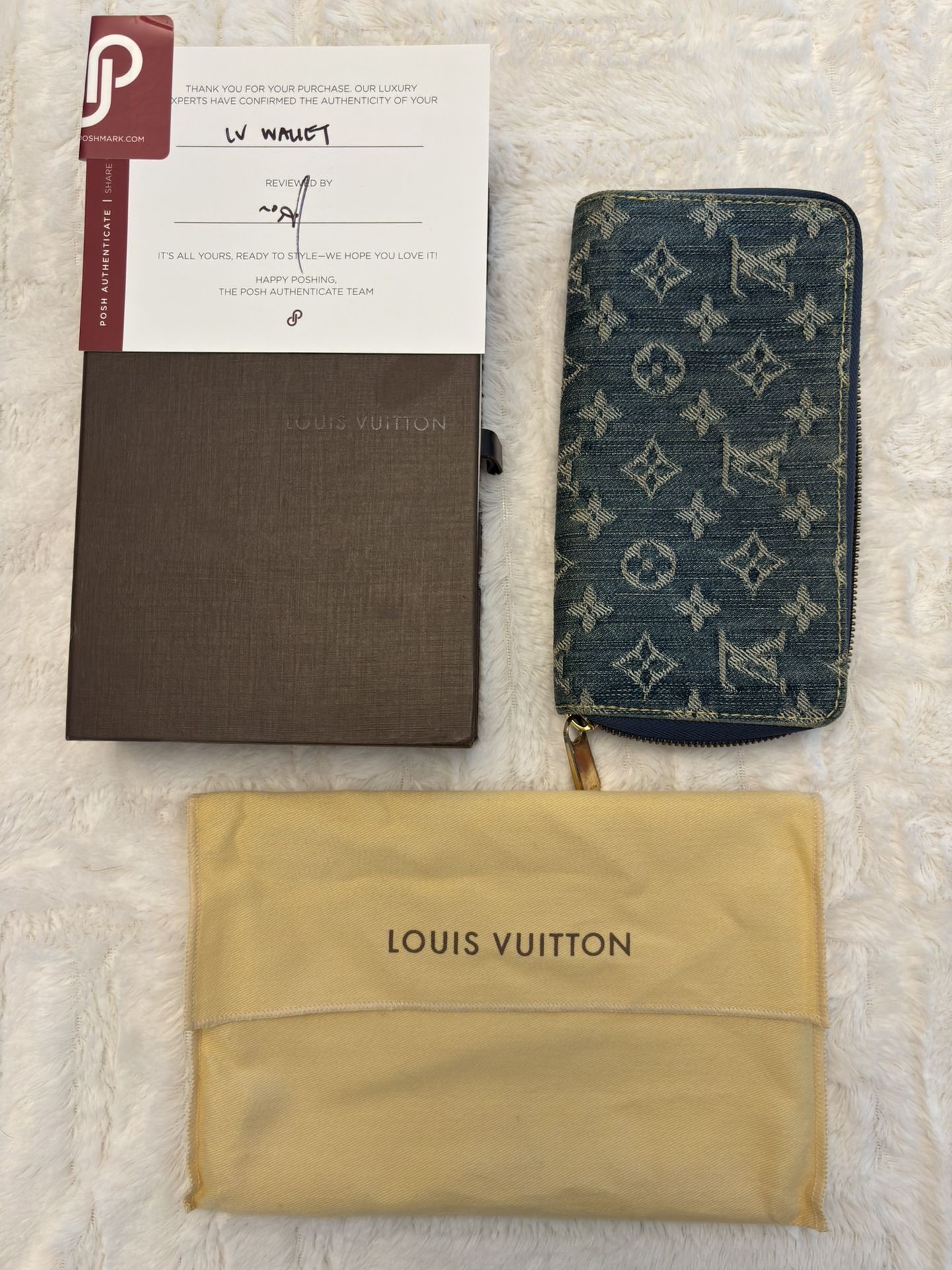 LOUIS VUITTON MONOGRAM DENIM LV REMIX ZIPPY WALLET M95341