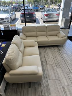 Holiday sale. Valencia cream color sofa and loveseat set only $799. Easy finance option. Same day delivery.