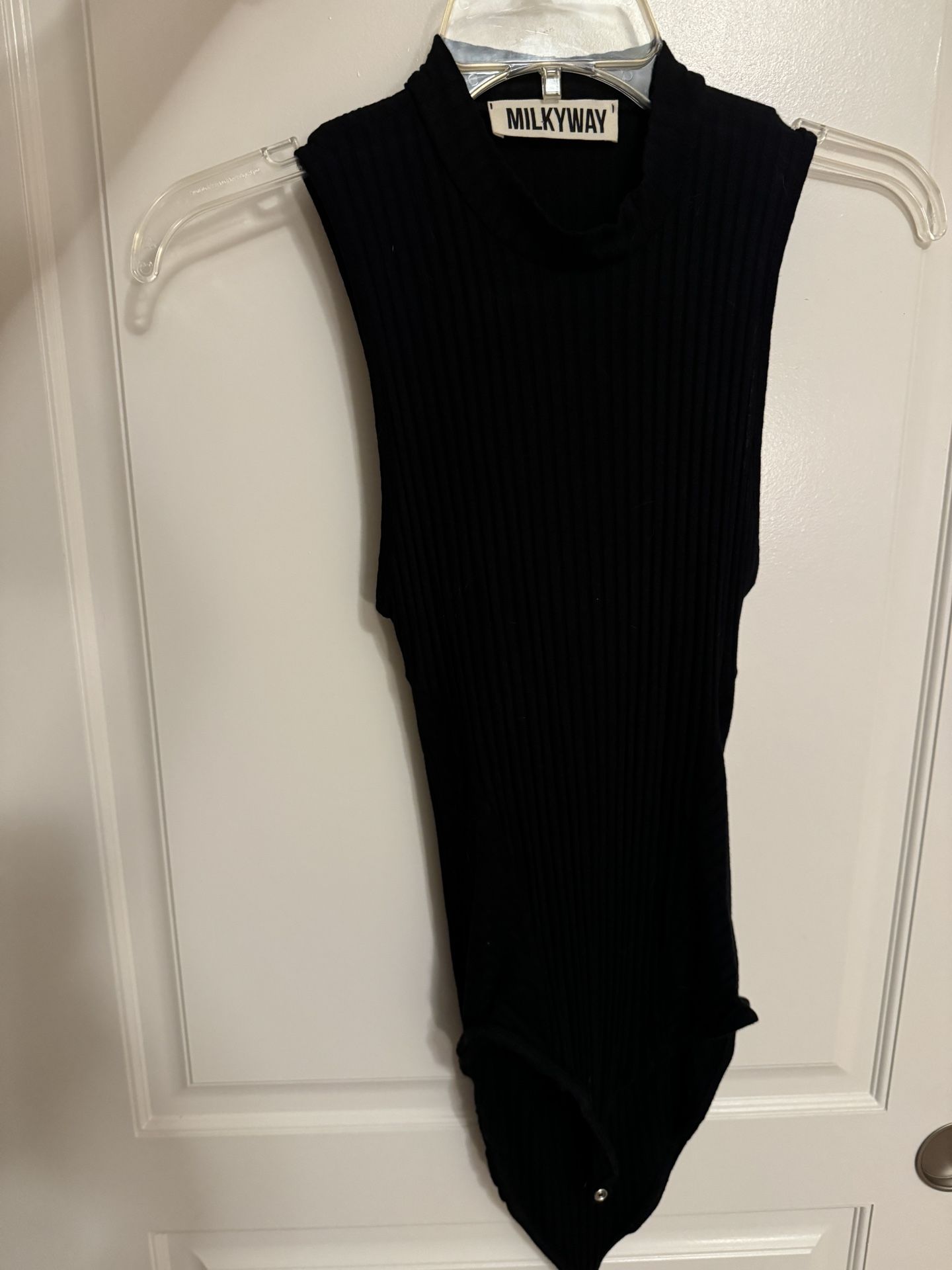 Black Bodysuit With Cut Out Back