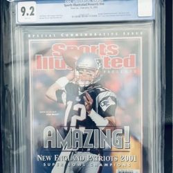 9.2 & 8.5 Graded Tom Brady Sports Illustrated Magazines 