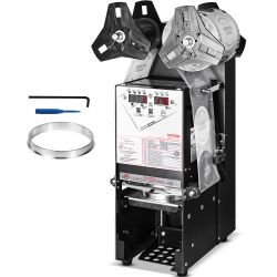 Fully Automatic Cup Sealing Machine, 500-650 Cups/H, Cup Sealer Machine for 180 mm Tall & 90/95 mm Cup, Electric Tea Sealer with Digital Control LCD P