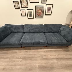 *One-Day Sale* Blue Corduroy Sofa