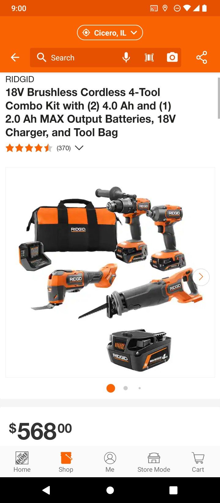 RIDGID 4-Tool Combo Kit