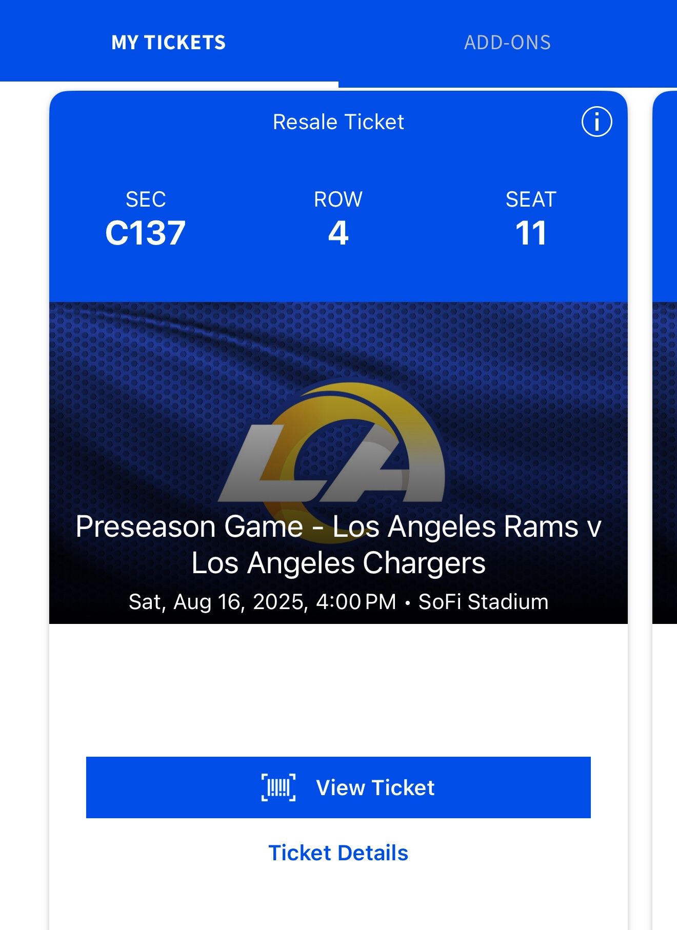 Rams/Chargers Tickets