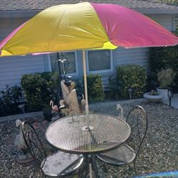 Rod Iron 3-pice Set W/umbrella Must Go!