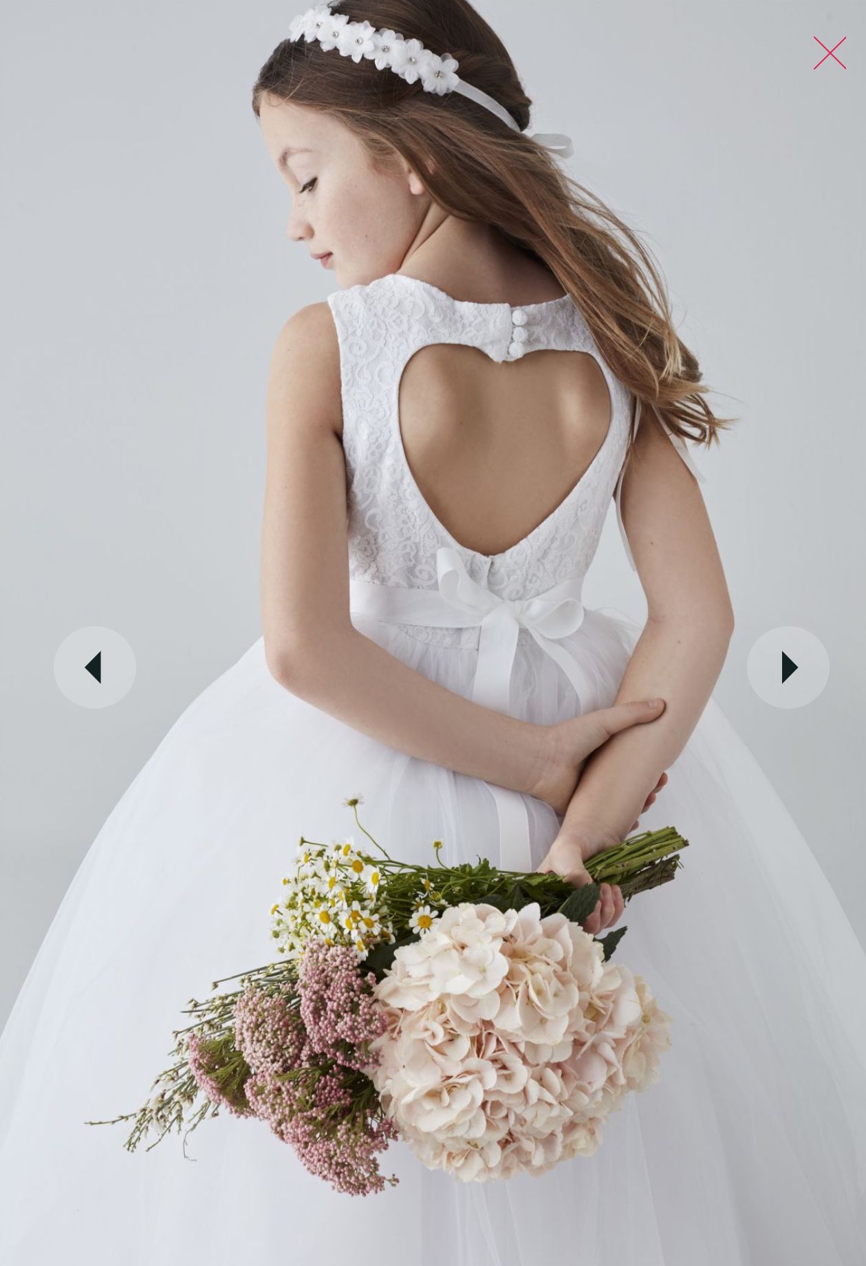 Ball gown flower girl dress with heart cutout (2T)