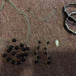 Black / Silver Boho Jewelry Bundle