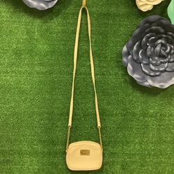 Michael Kors Beige Crossbody With Gold Hardware 