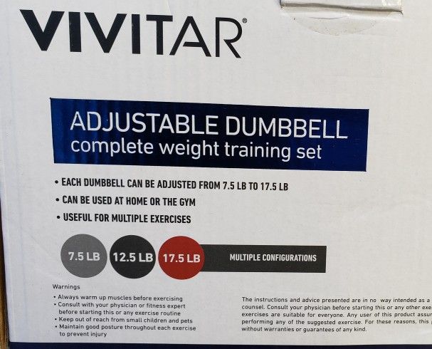 Vivitar adjustable dumbbell set hot sale