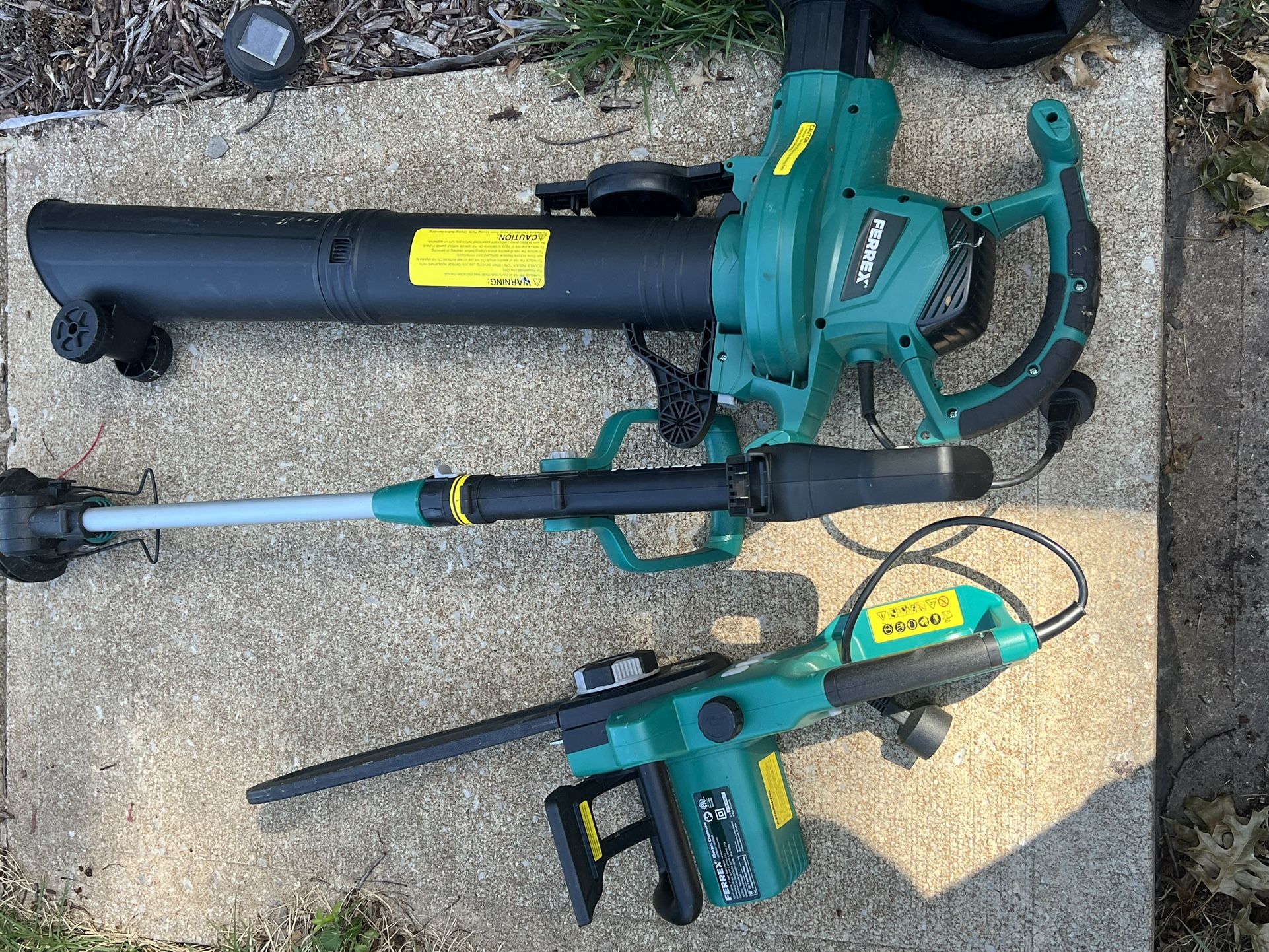 Ferrex brand Leaf Blower, Weed Eater, And Chain Saw
