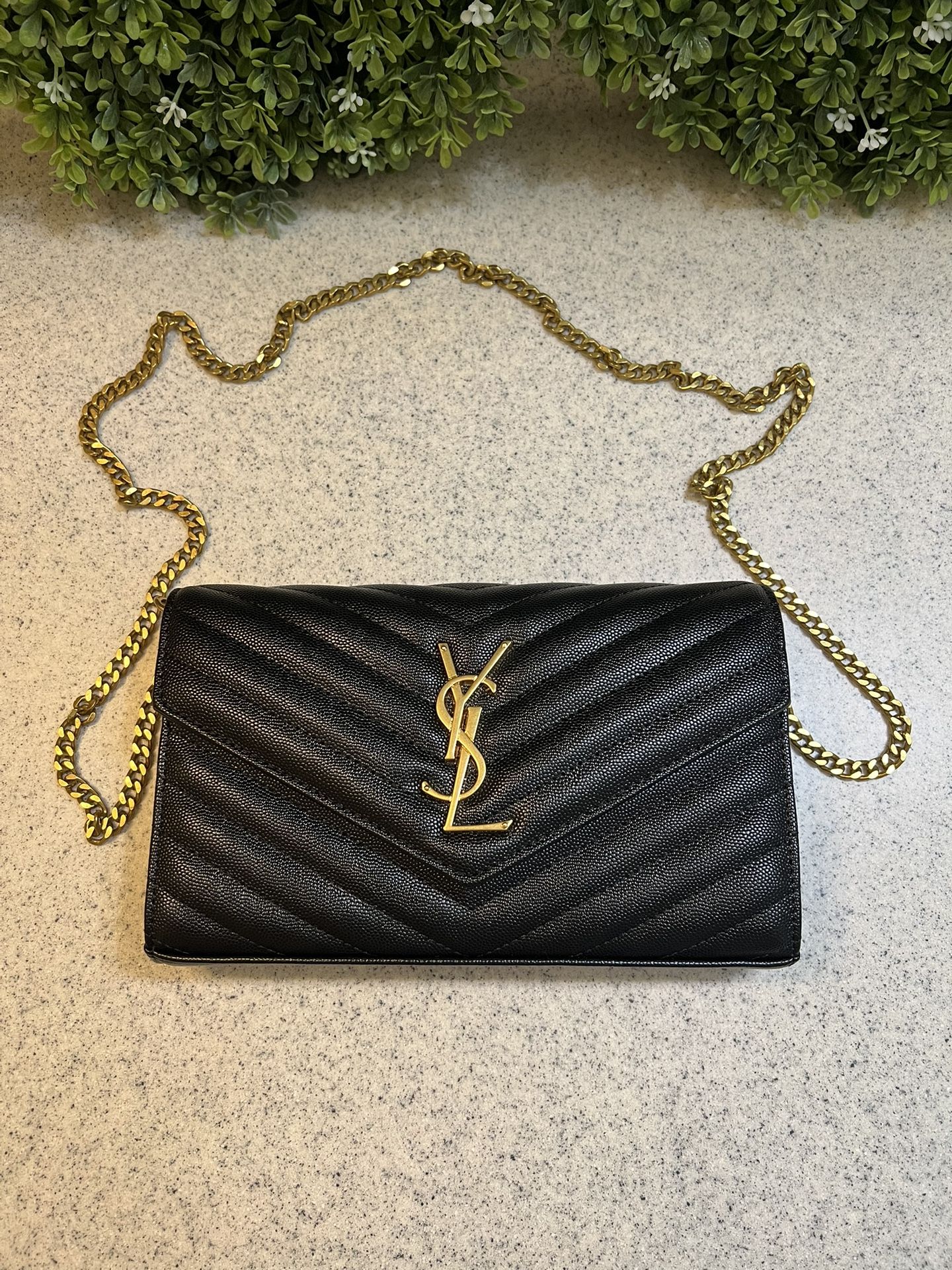 Yves Saint Laurent Black Envelope Purse