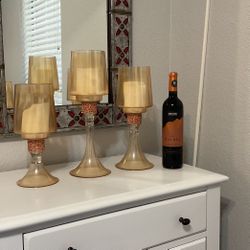 Hurricane Set Of 3 Candle Holders.