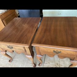two matching end tables 