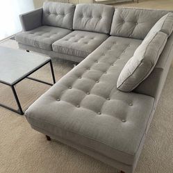 West Elm sectional with chaise originally 3k!