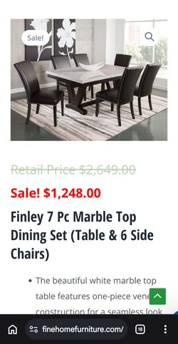 Finley 7-Piece Marble Top Dining Set