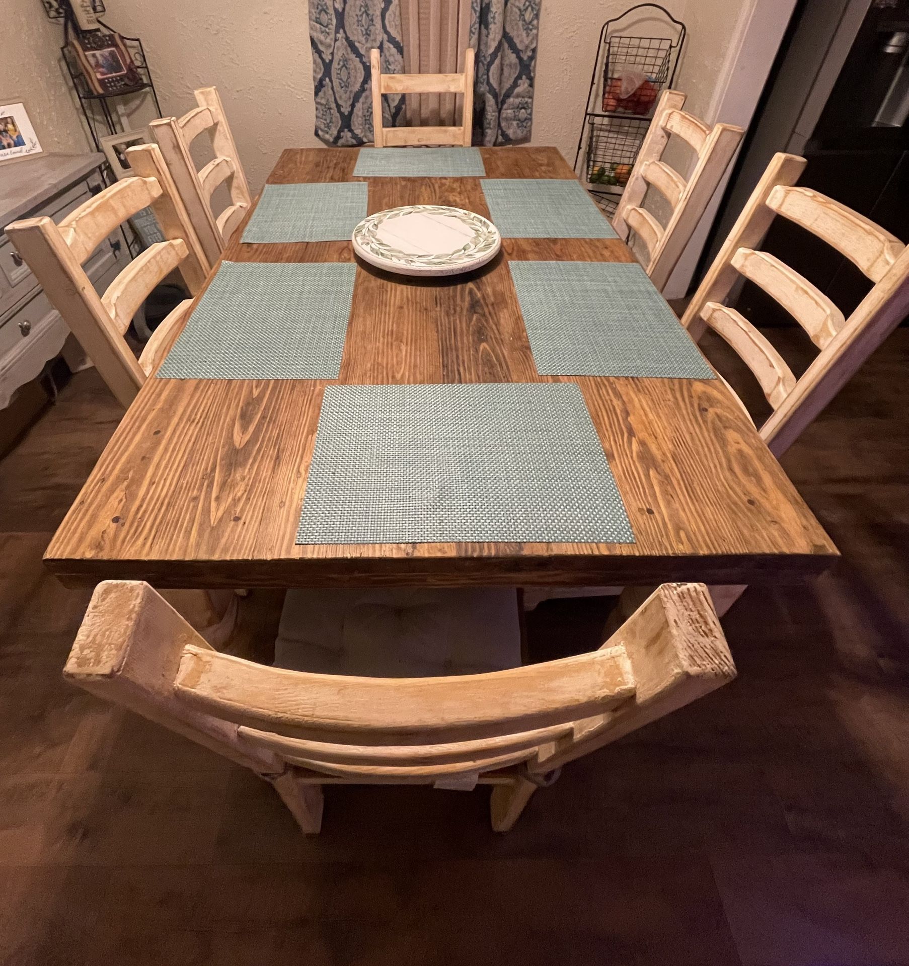 Wood Table with 6 Chair Made In Mexico 🇲🇽