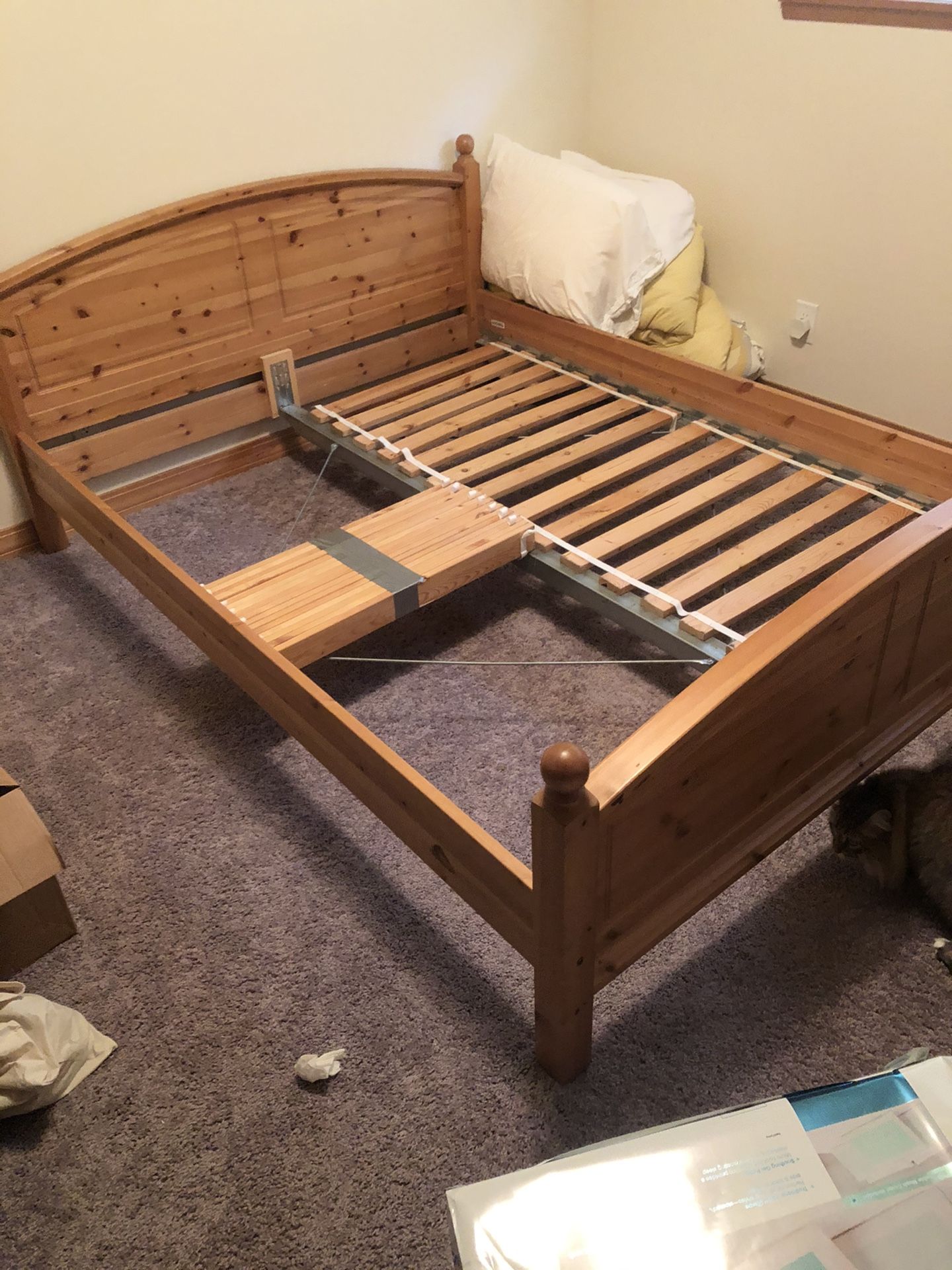 IKEA queen bed frame, box springs and mattress for Sale in WA OfferUp