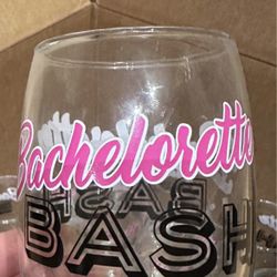 “Bachelorette Bash” stemless wine glasses (20 total)