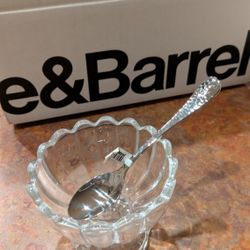 Crate & Barrel Dessert Bowls and Spoons (set of 4)