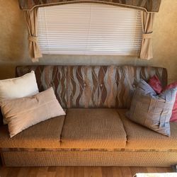 Travel Trailer Sofa/bed, End Tables, and Table With Bench Seating/storage.