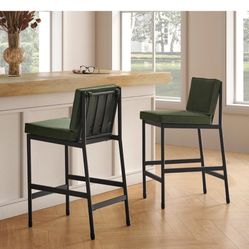 CM1005-SOG  Odelia Counter Stools, Kitchen Counter Height Stool Chair with Backrest, Footrest, Sturdy BIFMA-Certified Rust-Free Metal Frame, Removable