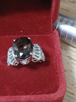 Columbianite  White Zircon Ring 