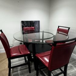 Tall 5 chair dining room set.