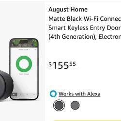 August Home, Matte Black Wi-Fi Connected Smart Keyless Entry Door Lock (4th Generation)