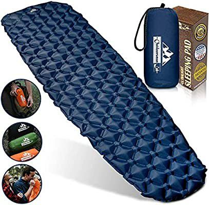 Sleeping Pad for Camping - Patented Camp Mat, Ultralight (14.5 Oz) - Best Compact Inflatable Air Mattress for Adults & Kids - Lightweight Hiking,