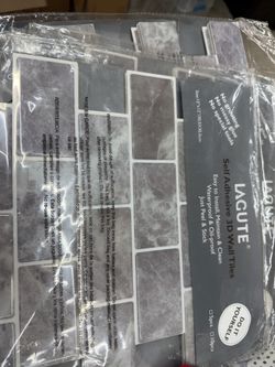 New Self adhesive 3d wall tiles 12x12 have 4 packs of 5 grey stone color