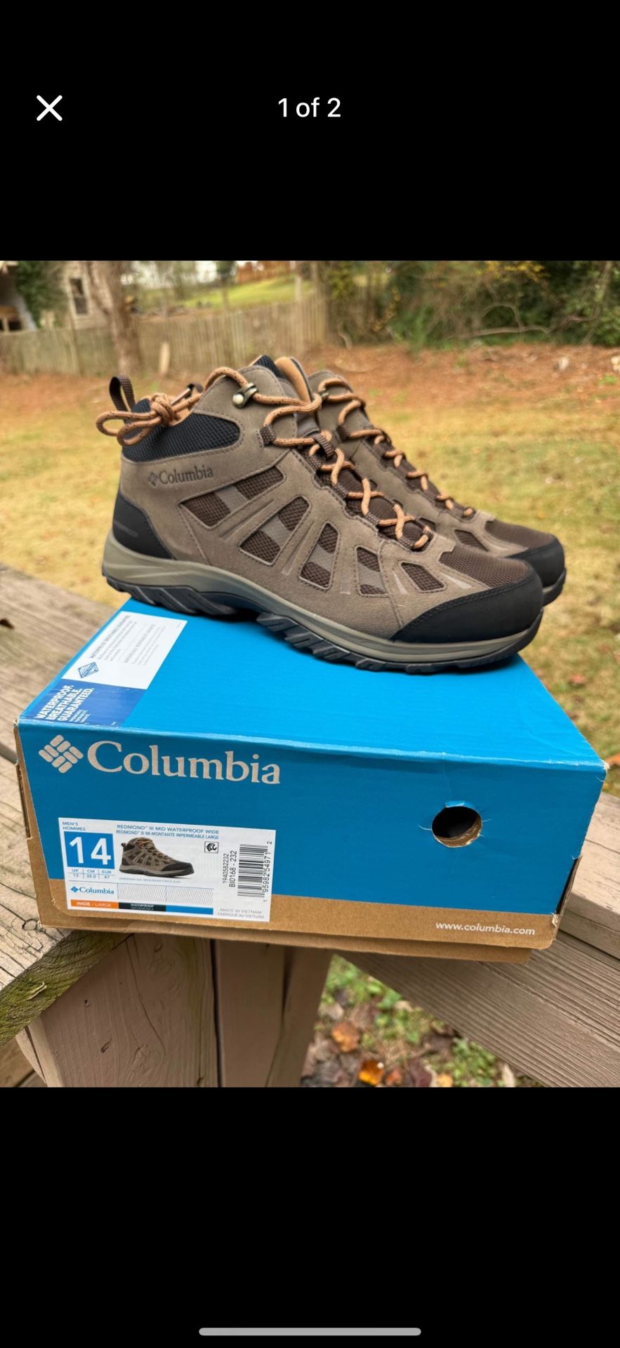 Columbia Men's Redmond III Mid Waterproof Hiking Boots size 14