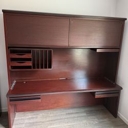 1” Thick Dania Mahogany Desk + Hutch