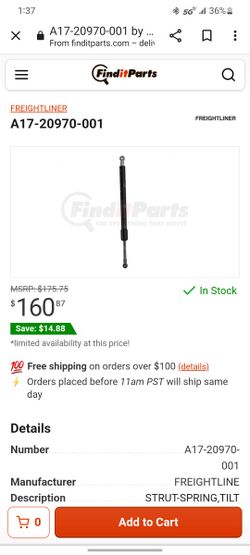 Freightliner A17-20970-001 Strut Spring,Tilt Asst,Hood,28