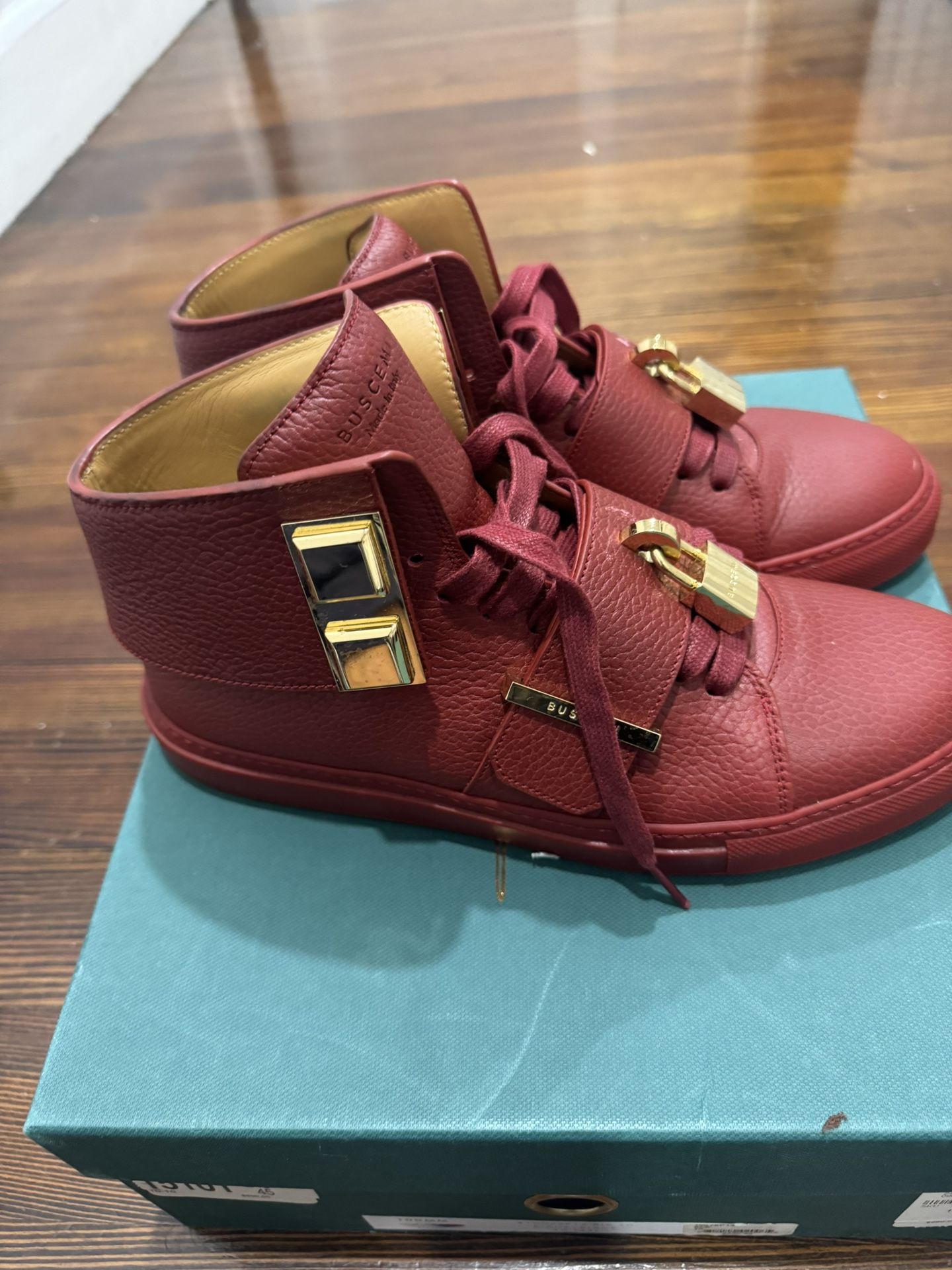 Buscemi Men's Deep Red High-Top Sneakers