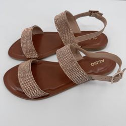 ALDO Hyginus-82 Rose Gold Rhinestone Sandals – Women’s Size 10 – New in Box