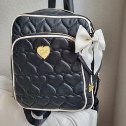 Betsey Johnson Black Quilted Backpack 