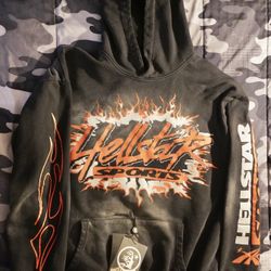 Hellstar Flame Hoodie Black/Red – Size XL 