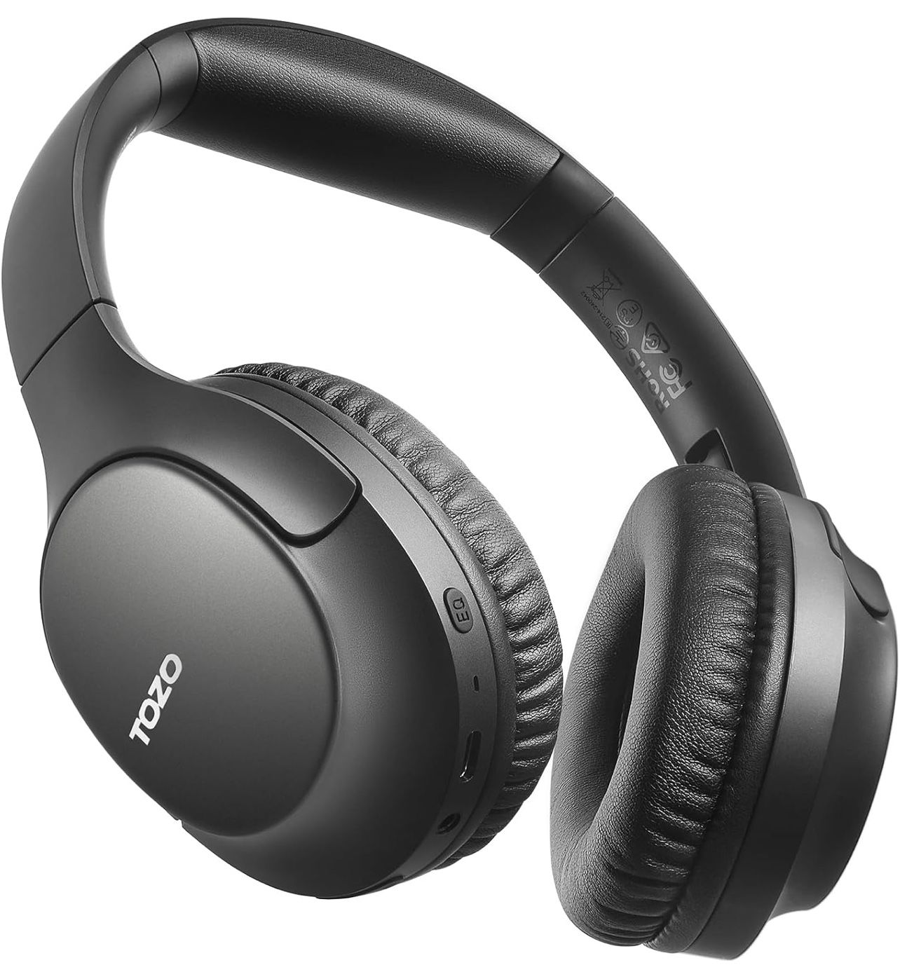TOZO Bluetooth 5.4 Over Ear Headphones, ENC Call Noise Cancelling Mic, Foldable Wireless Headset, 70H Playback, Deep Bass Stereo Sound, Customizable E