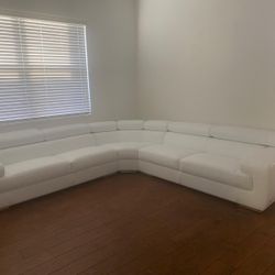 Leather White Sectional 