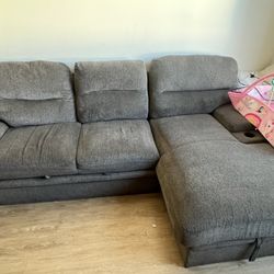 Dark Grey Couch Sofa Sectional L Shaped Daybed Futon
