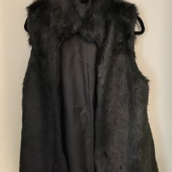 Black Faux Fur Vest